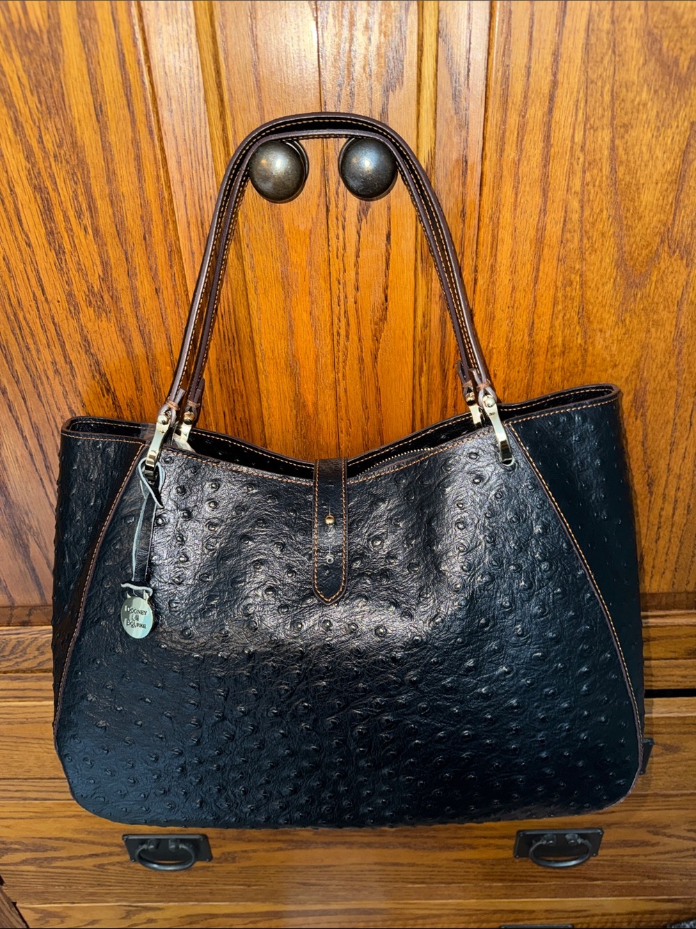 Dooney & Bourke Alto Ostrich Camilla in Black - Picture 15 of 15